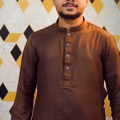 Rich Chocolate Jacquard Panjabi