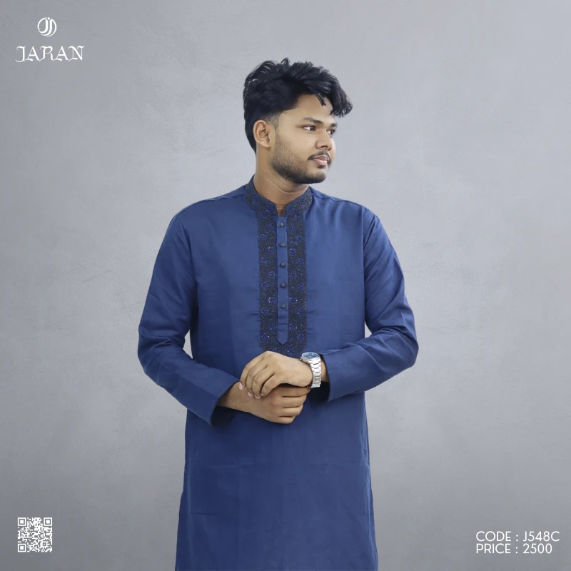 Royal Blue Karchupi Panjabi – J548C