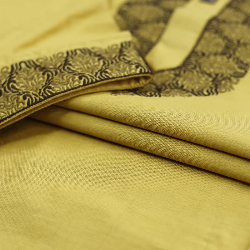 Mustard Yellow Embroidered Panjabi – J360D