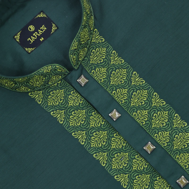 Emerald Green Embroidered Panjabi – J360C