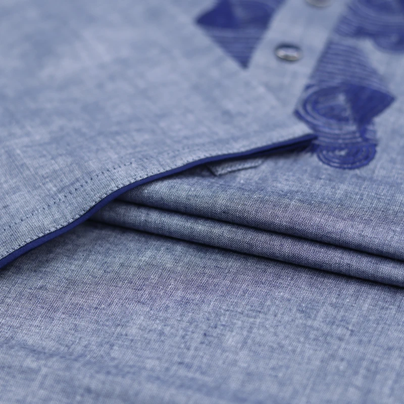Classic Blue Cotton Panjabi – J186
