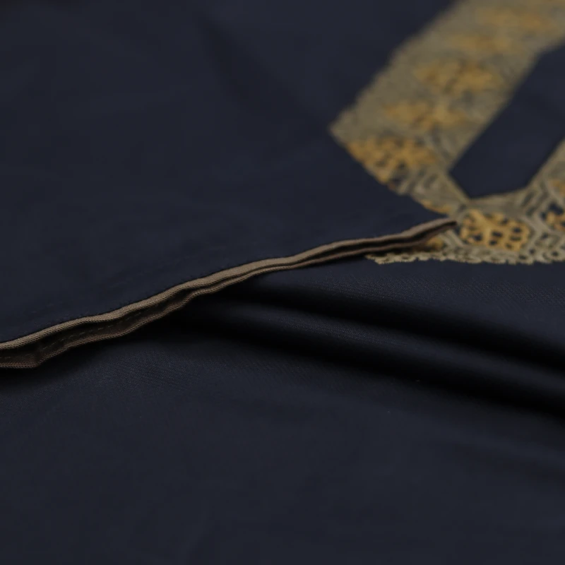 Midnight Black Embroidered Panjabi – J355